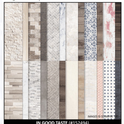 Stampin Up IN GOOD TASTE Wood Textures 12x12 Cardstock DSP Paper 42 Sheets