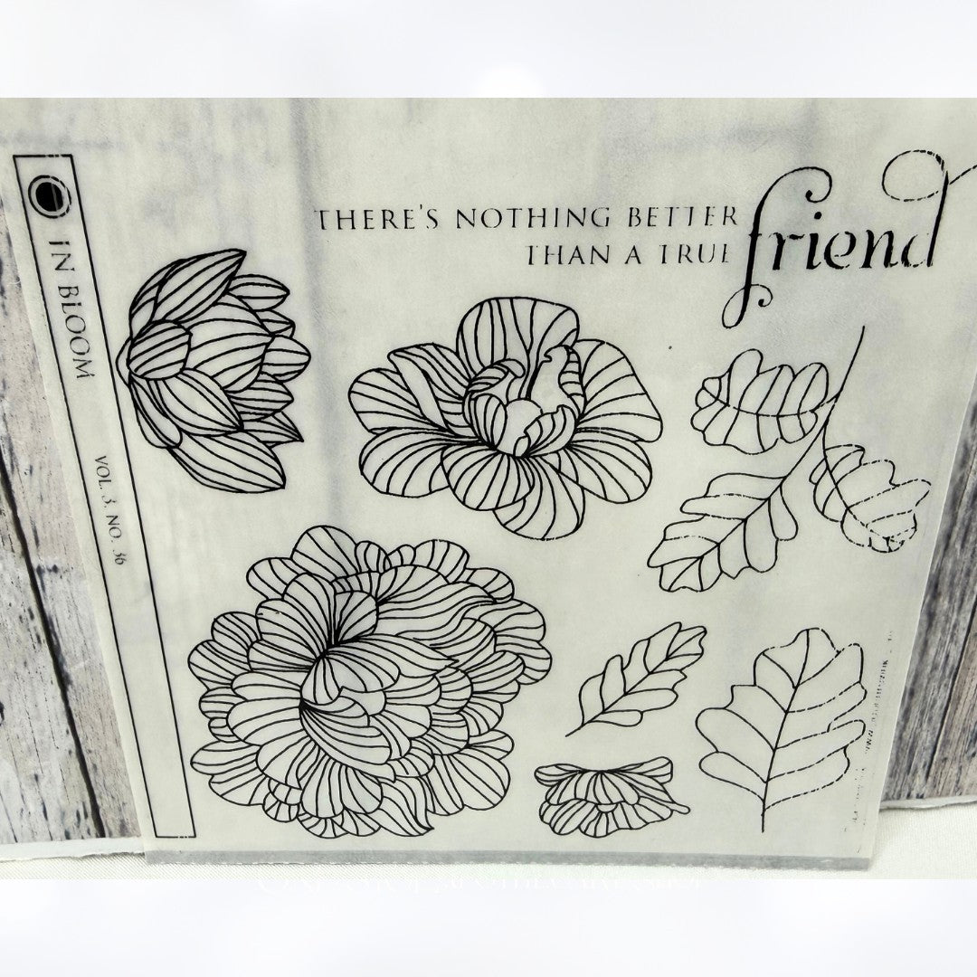 Papertrey Ink IN BLOOM Floral Flowers Rubber Stamps Impression Plate