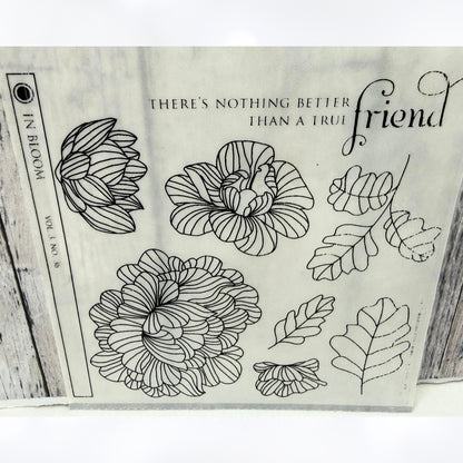 Papertrey Ink IN BLOOM Floral Flowers Rubber Stamps Impression Plate