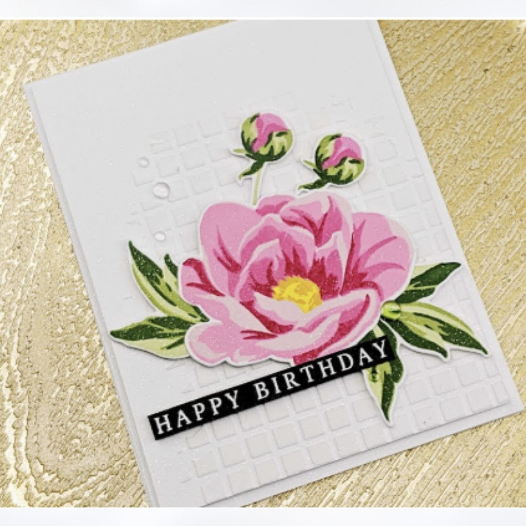 Altenew HOPE Floral Flowers Peonies Peony 6x8 Rubber Stamps Dies