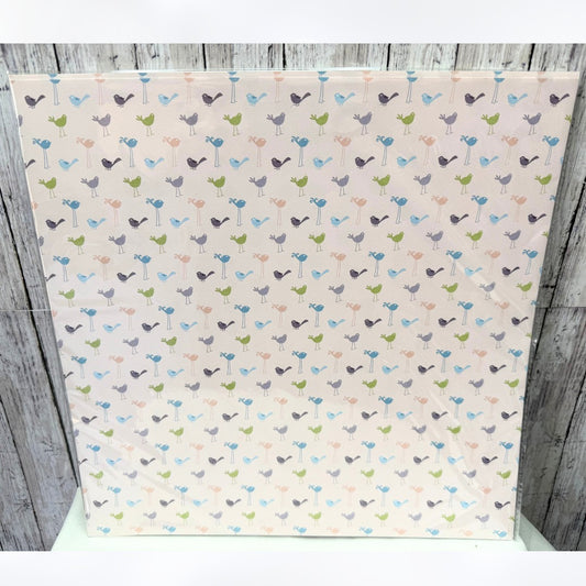 Stampin Up NURSERY NEST Birds Owl 12x12 DSP Cardstock Paper 12 Sheets