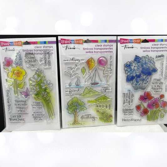 Stampendous BLOSSOMS Flowers Scenic Sampler Rubber Stamps Lot of 3