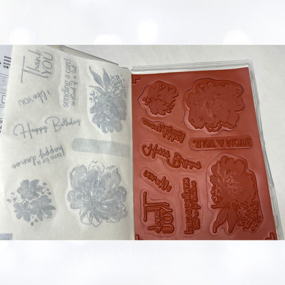 Stampin Up FLOWING FLOWERS Floral Rubber Stamps