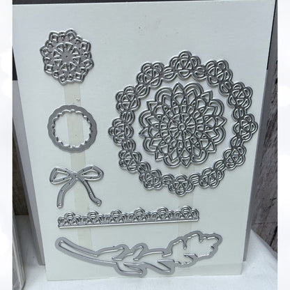 Stampin Up TREASURED MEDALLION Doily Builder Thinlits Rubber Stamps Dies