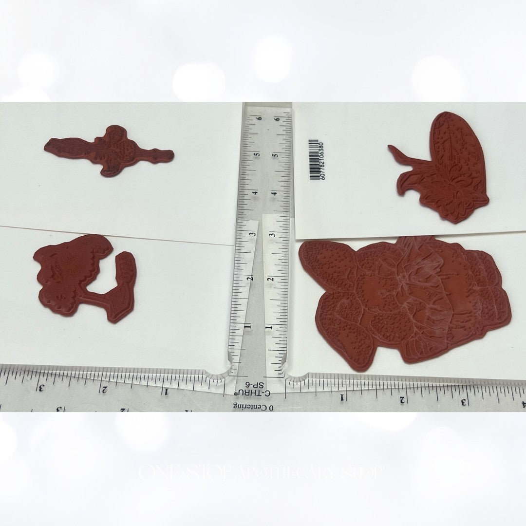 Kristal Clear Impressions BABY BUNNY Shoes Birthday Unmounted Red Rubber Stamps