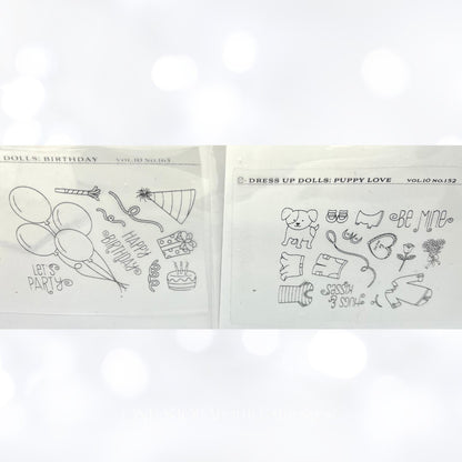 Papertrey Ink DRESS UP DOLLS Paper School Easter Birthday Rubber Stamps Dies Lot