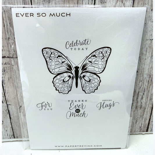 Papertrey Ink EVER SO MUCH Butterfly Butterflies Rubber Stamps