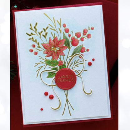 Spellbinders BOUQUET FULL OF JOY Christmas Poinsettia Hot Foil Plates Oct 2023