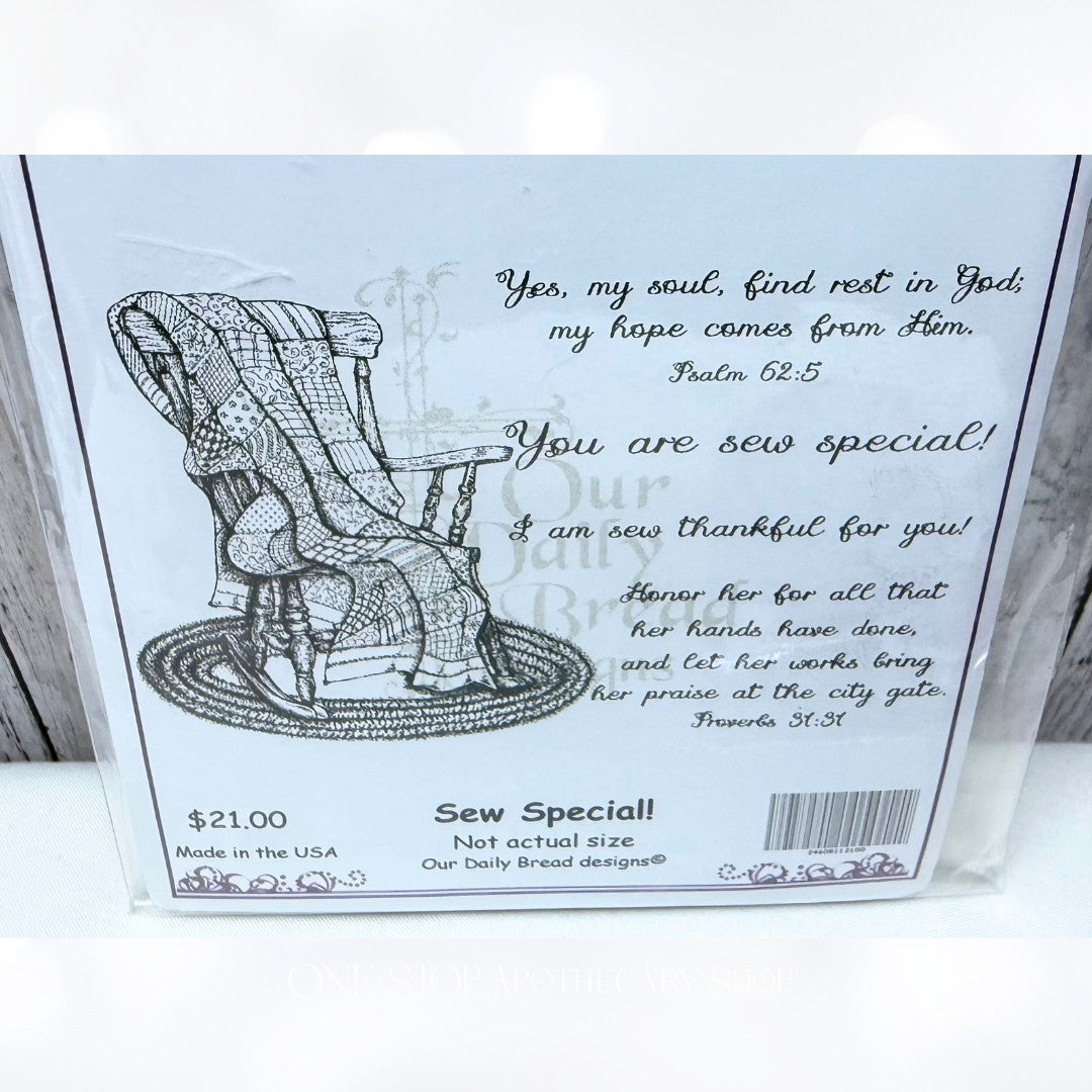 Our Daily Bread SEW SPECIAL Sewing Quilt Religious Rubber Stamps