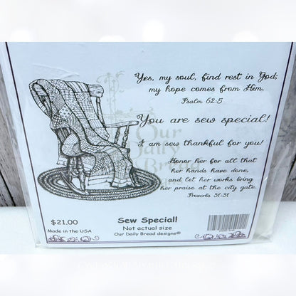 Our Daily Bread SEW SPECIAL Sewing Quilt Religious Rubber Stamps