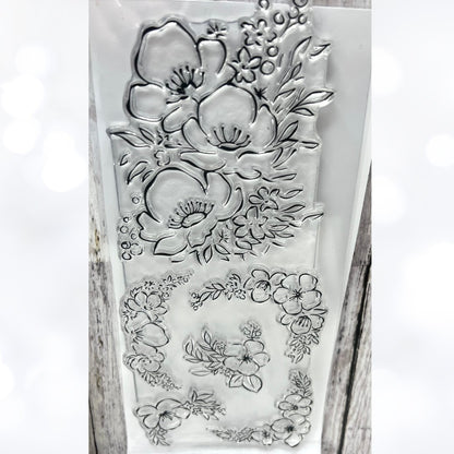 Pinkfresh Studio ANEMONE MAGIC Flowers Rubber Stamps Dies Stencils