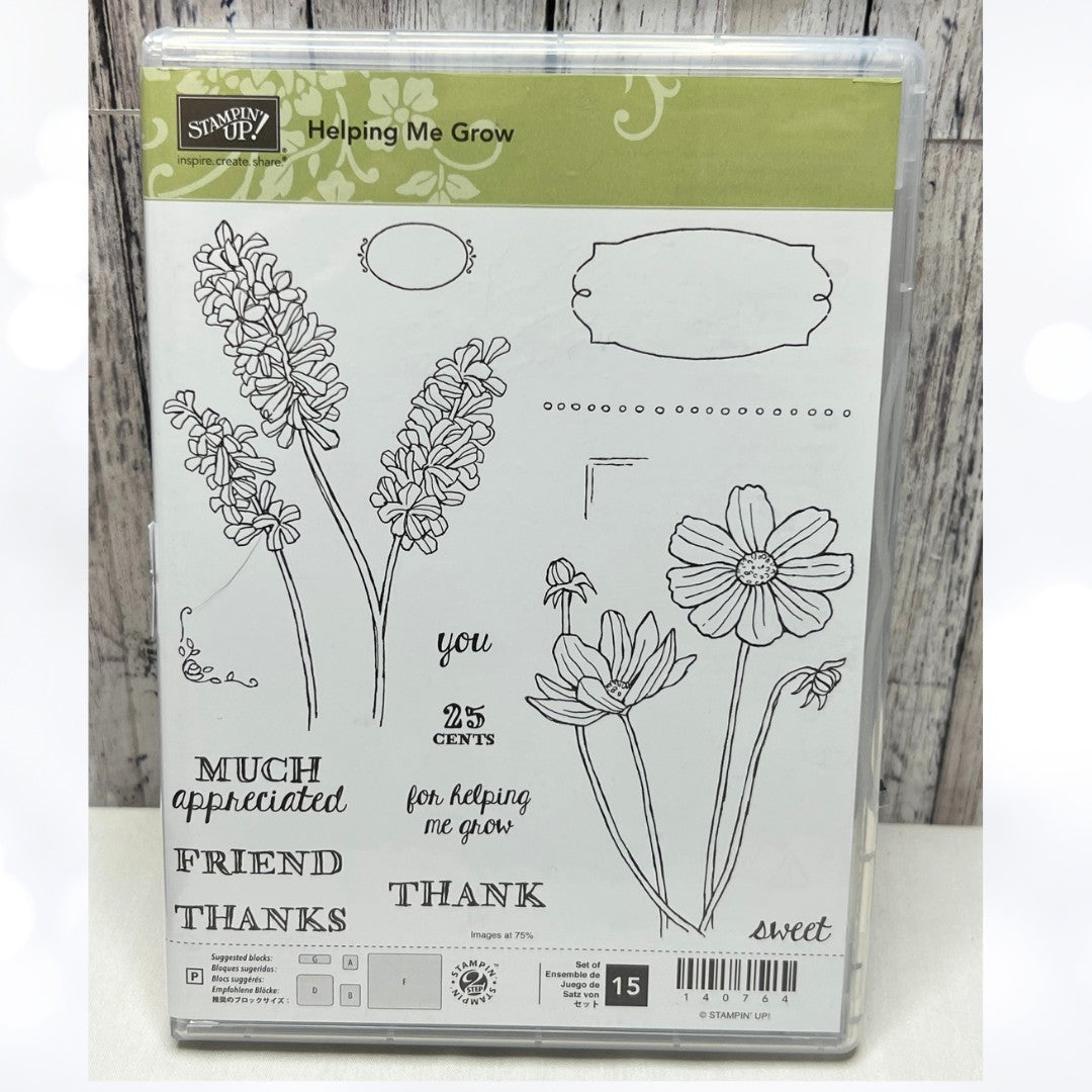 Stampin Up HELPING ME GROW Flowers Floral Rubber Stamps