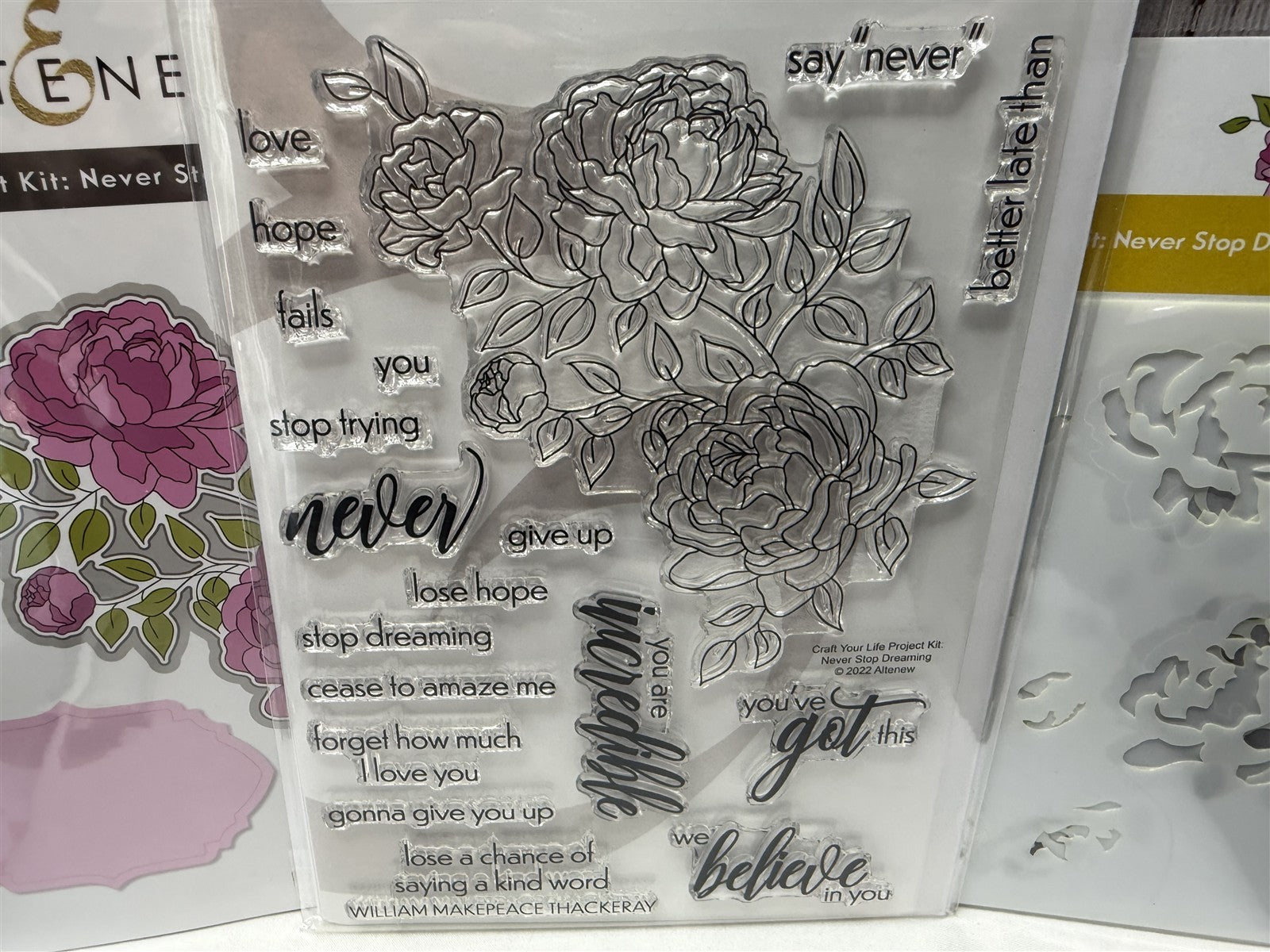 Altenew NEVER STOP DREAMING Craft Your Life Project Rubber Stamps Dies Kit