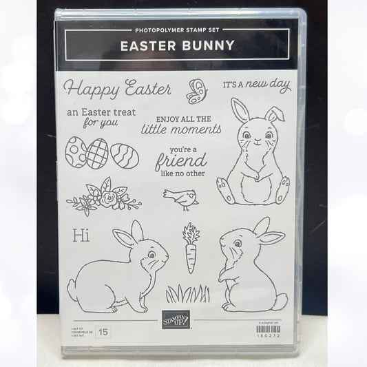 Stampin Up EASTER BUNNY Rabbit Eggs Rubber Stamps