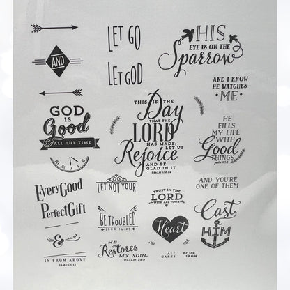 Papertrey Ink PHRASE & PRAISES Religious Bible Journaling Rubber Stamps