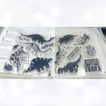 Stampin Up NO BONES ABOUT IT Dino Dinosaur Rubber Stamps