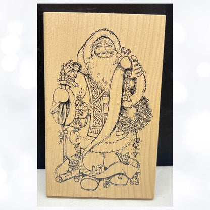 Peddler's Pack SANTA Claus Christmas Holiday Rubber Stamp