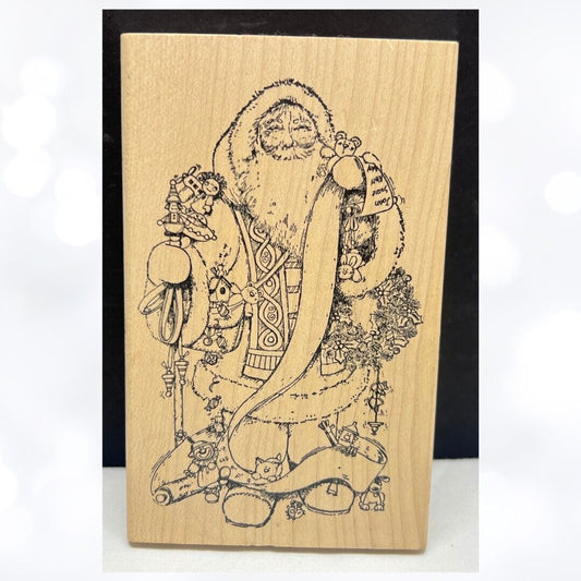 Peddler's Pack SANTA Claus Christmas Holiday Rubber Stamp
