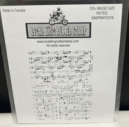 Local King MUSIC NOTES Background Cling Rubber Stamp