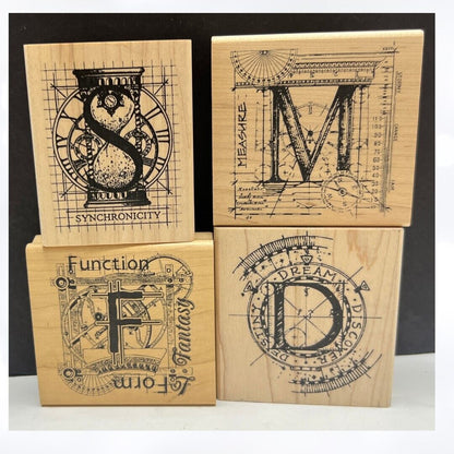 Stampers Anonymous Mixed Media Measure Dream Wood Rubber Stamps Lot