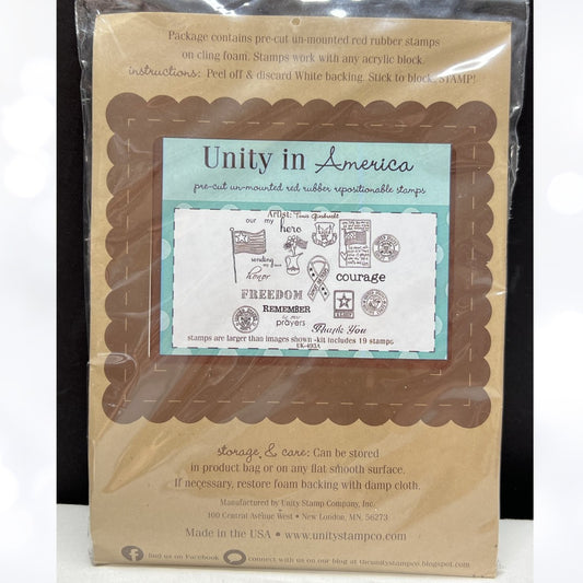 Unity Stamps UNITY IN AMERICA Military 4th of July Rubber Stamps