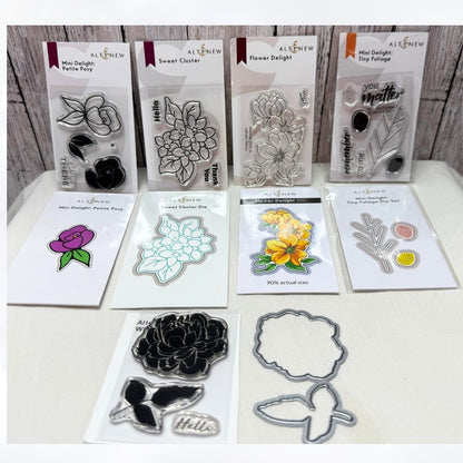 Altenew FLOWERS Floral Leaves Mini Rubber Stamps Dies