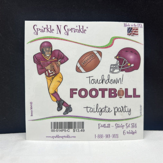 Sparkle N Sprinkle FOOTBALL Sports Touchdown Sport Ball Rubber Stamps