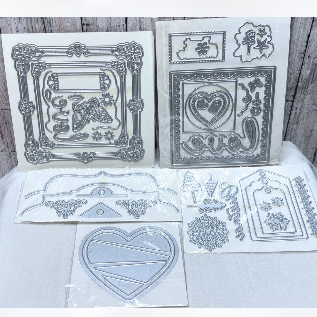 Crafters Companion BUTTERFLY HEARTS Love Borders Dies Lot