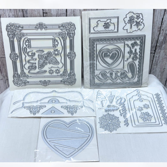 Crafters Companion BUTTERFLY HEARTS Love Borders Dies Lot
