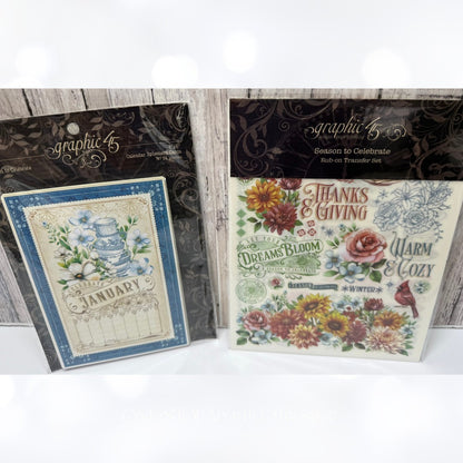 Graphic 45 SEASON TO CELEBRATE 12x12 8x8 Paper Stickers Die Cuts Kit