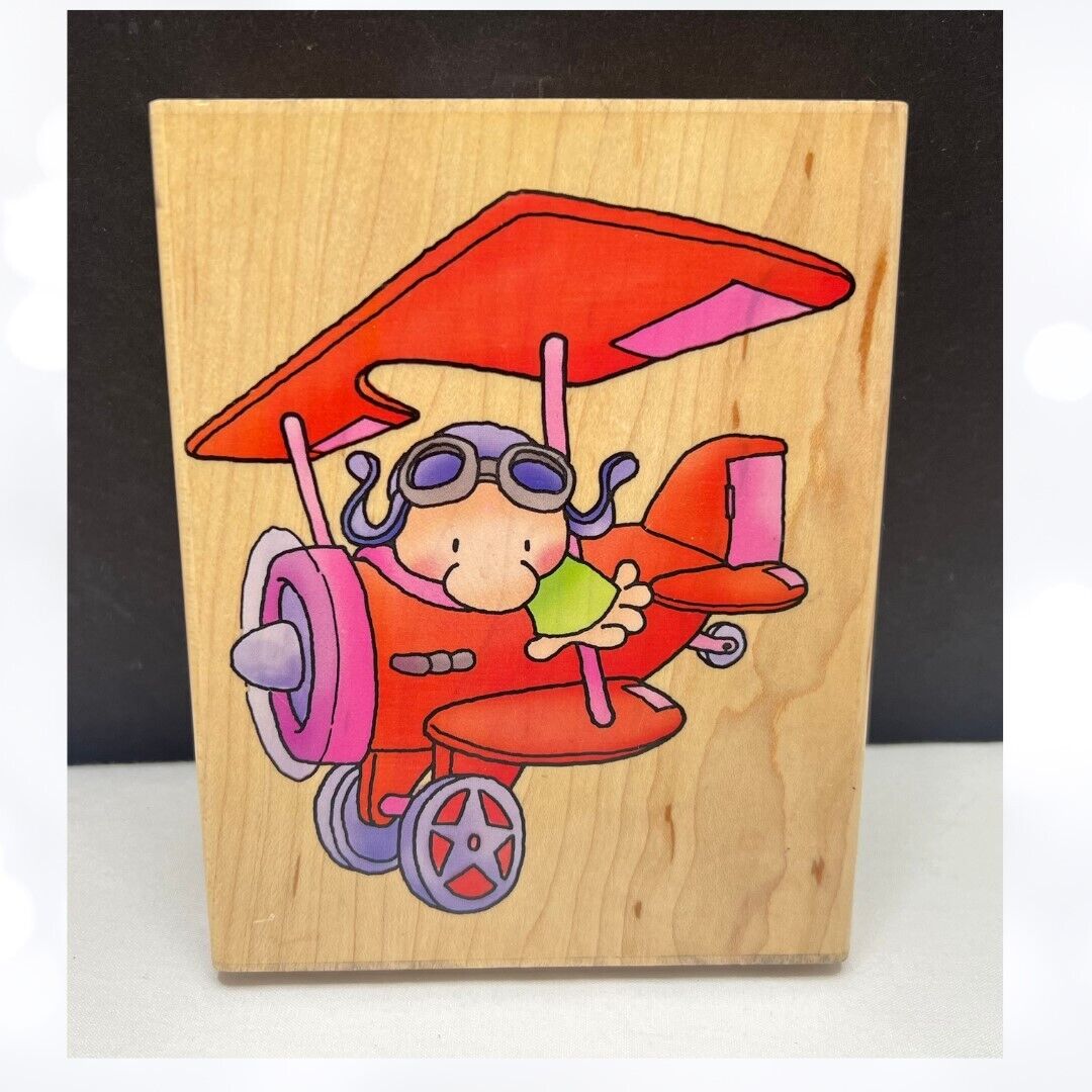 Stampendous ZIGGY FLYING ACE Airplane Cartoon Rubber Stamp