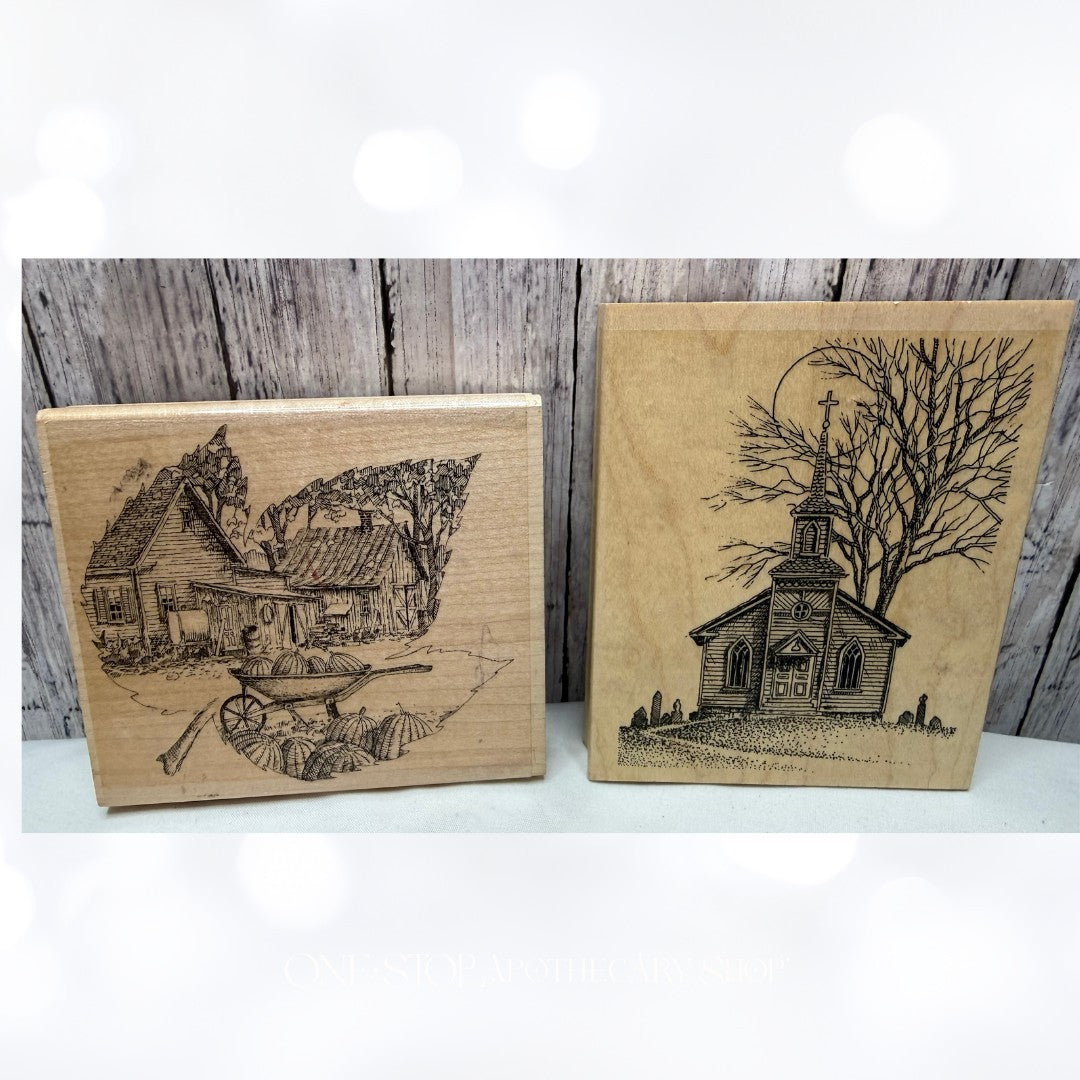 Impression Obsession LIGHTHOUSE Church House Rubber Stamps