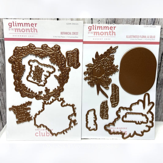 Spellbinders Glimmer BOTANICAL CREST Illustrated Floral Hot Foil Plates