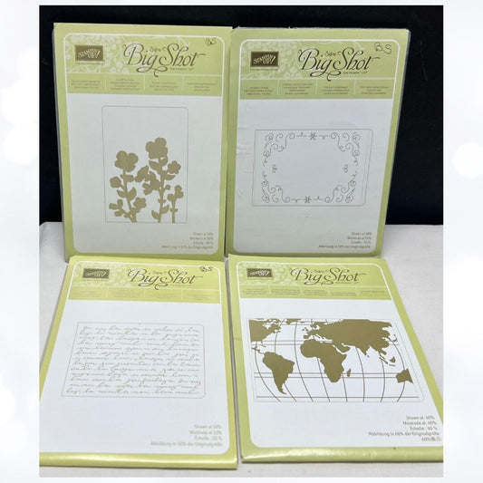 Stampin Up EMBOSSING FOLDERS Wildflower Traveler Filigreen Lot of 4