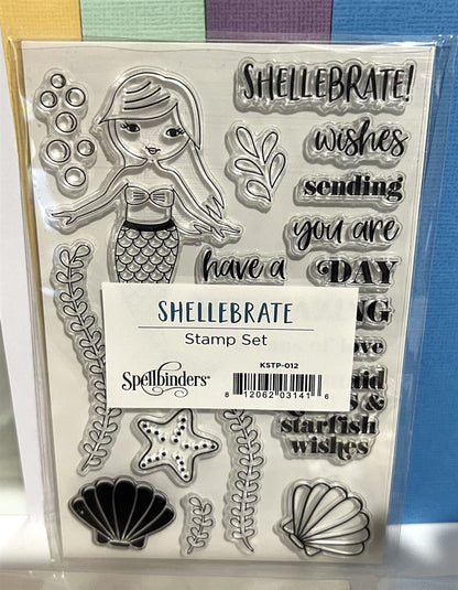 Spellbinders SHELLEBRATE KIT Mermaid Sea Ocean Rubber Stamps Dies Card Kit