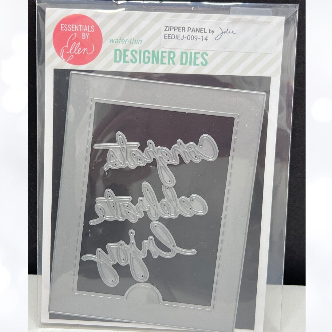 Ellen Hutson ZIPPER PANEL Interactive Card Gift Holder Dies
