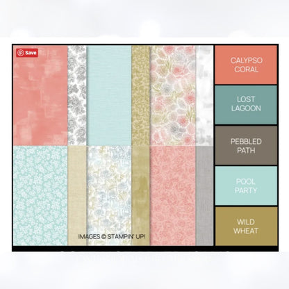 Stampin Up SOFTLY STIPPLED 12x12 Cardstock Paper DSP Set of 2