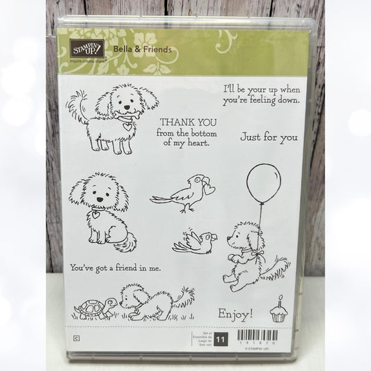 Stampin Up BELLA & FRIENDS Dog Puppy Rubber Stamps AS IS**