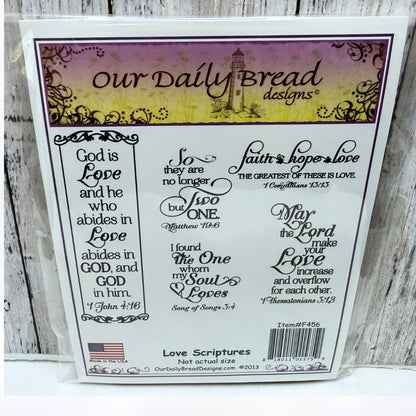 Our Daily Bread LOVE SCRIPTURES Bible Verses Religious Rubber Stamps