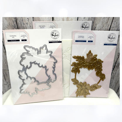 Pinkfresh Studio DAISY WREATH Hot Foil Plate Dies Stencils