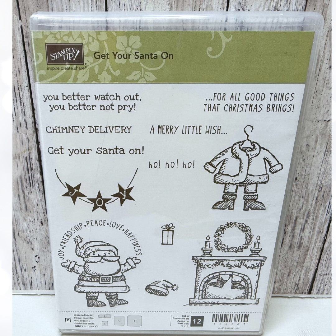 Stampin Up GET YOUR SANTA ON Christmas Rubber Stamps