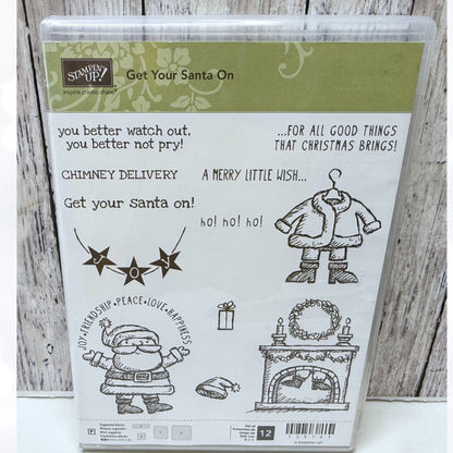 Stampin Up GET YOUR SANTA ON Christmas Rubber Stamps