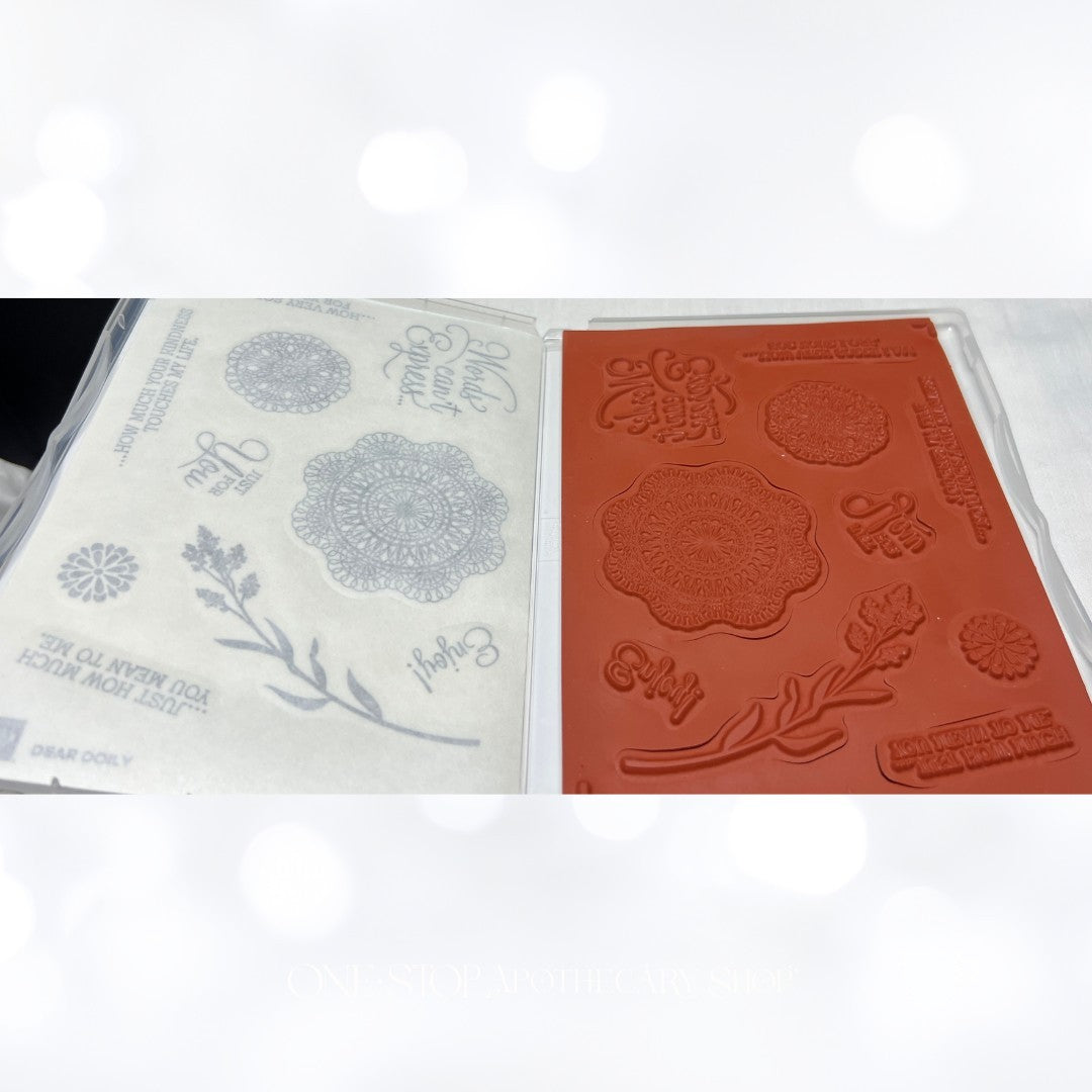 Stampin Up DEAR DOILY Doilies Builder Rubber Stamps Thinlits Dies