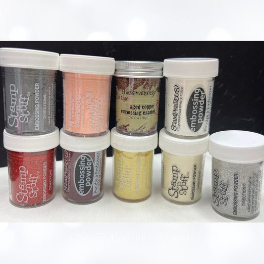 Stampendous Stamp N Stuff EMBOSSING POWDER Lot of 9