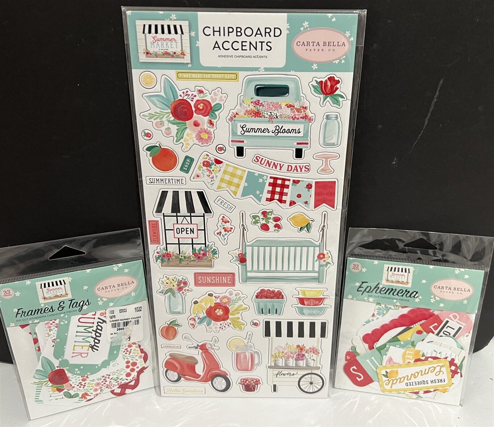 Carta Bella SUMMER MARKET Scrapbook 12x12 Kit Paper Stickers Chipboard Ephemera