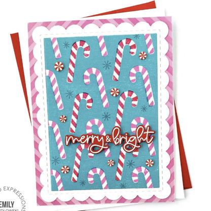 Taylored Expressions CANDY CANE LANE Christmas Background Rubber Stamps
