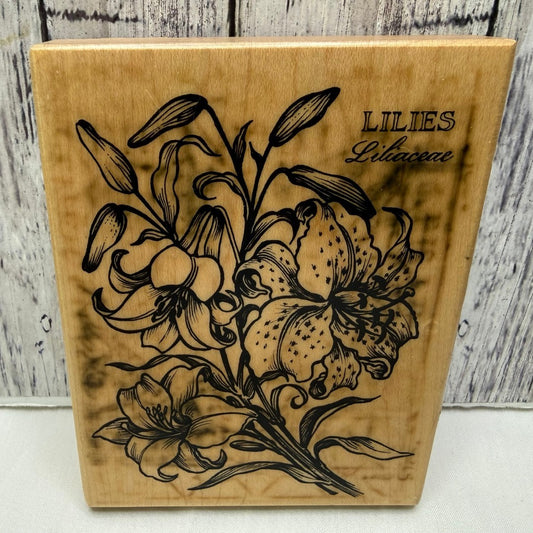 PSX LILIES Botanical Flowers Lily Floral Easter K-1276 Rubber Stamp