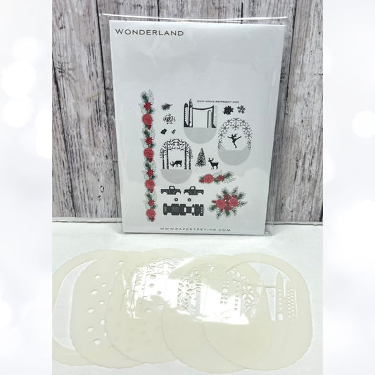 Papertrey Ink WONDERLAND Christmas Rubber Stamps Stencils