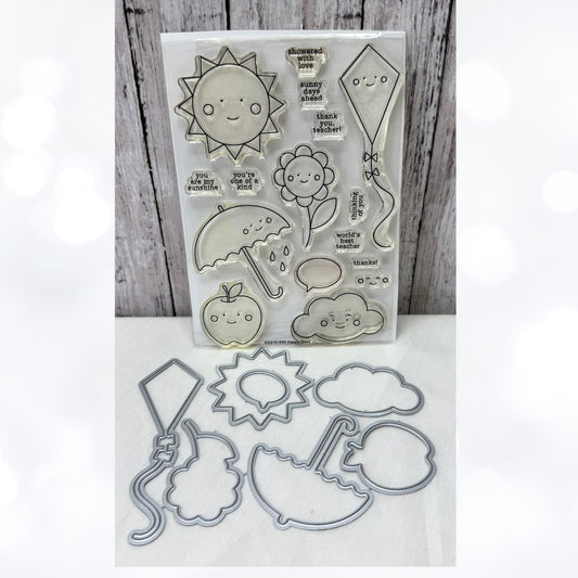 Simon Says Stamp HAPPY DAYS Spring Sun Kites Rubber Stamps Dies
