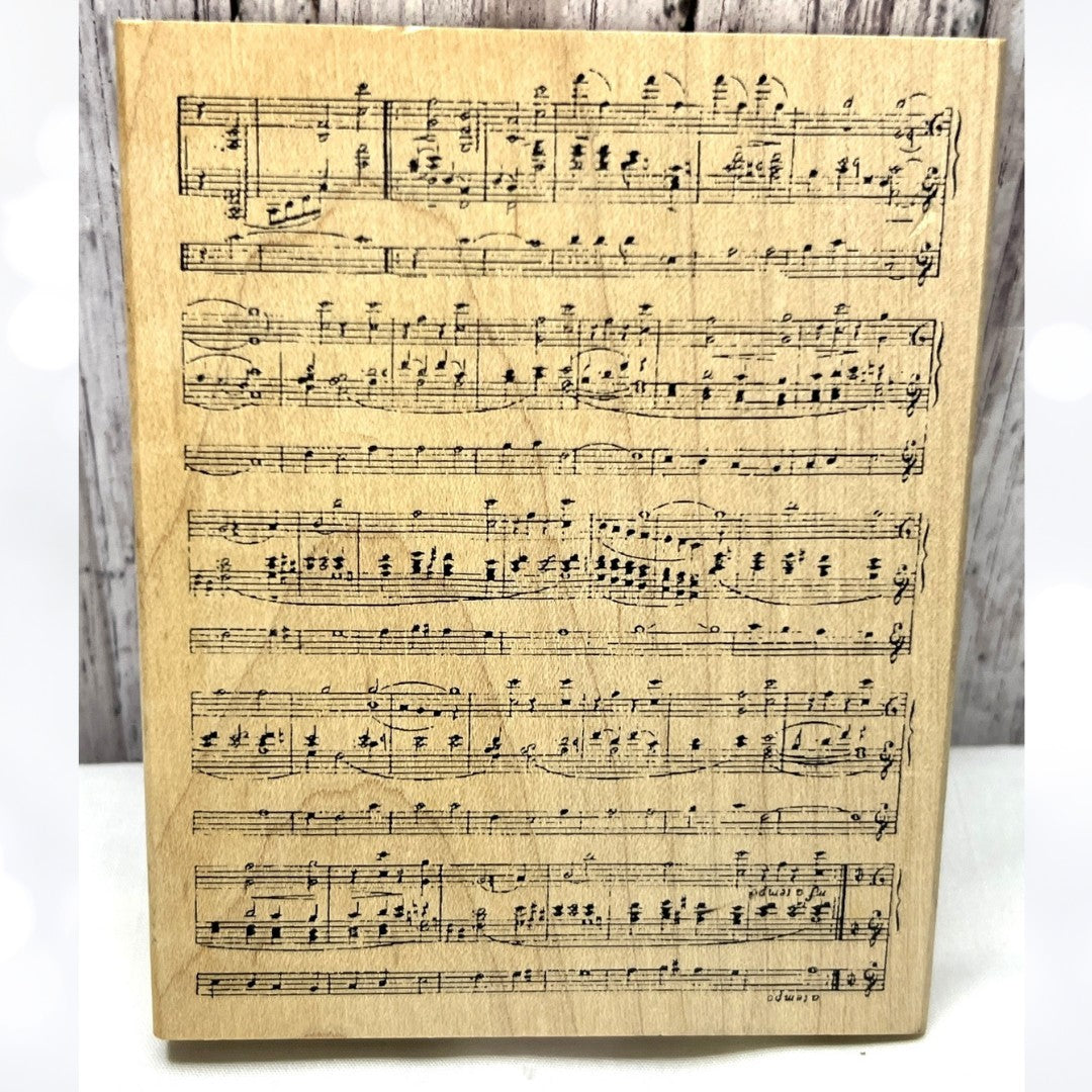 River City Rubber Works MUSICAL BACKGROUND Notes Music 1752-R Rubber Stamp